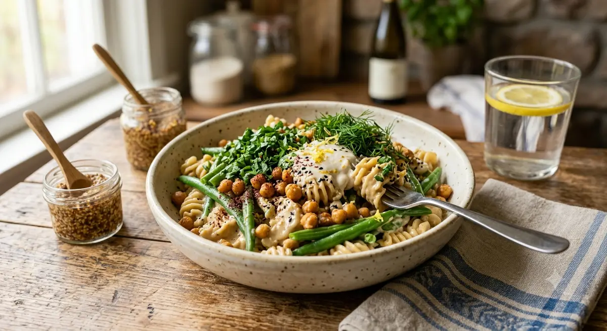 Tahini Pasta with Green Beans